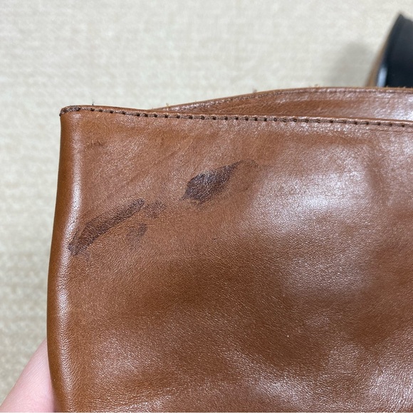 Coach Two Tone Leather Tall Riding Boots with Buckles - Picture 9 of 9